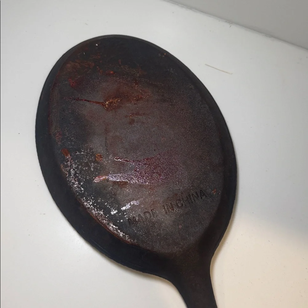Black Oval Cast Iron Skillet Griddle